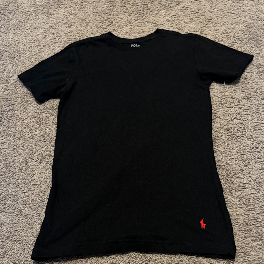 Polo by Ralph Lauren Men's Slim Fit Black Tee with Red Logo